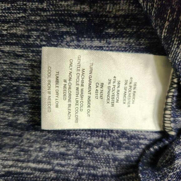 NATURAL REFLECTIONS Top Oversized Heather Navy Blue Pullover Womens Size L - Picture 6 of 8